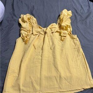 Butter Yellow Bow Sleeveless Top